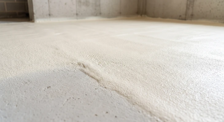 Technicien en combinaison blanche Tyvek intégrale, équipé d'un casque ventilé à adduction d'air, opérant dans un espace confiné protégé par un confinement polyéthylène