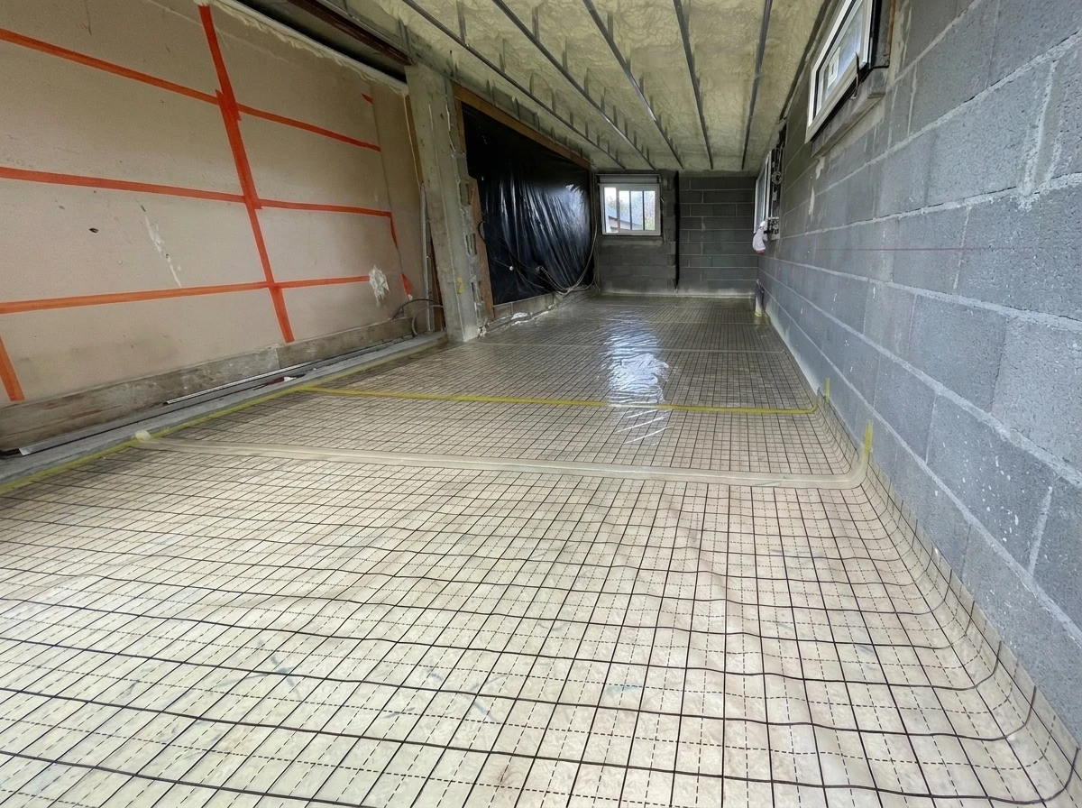 Chantier de construction résidentielle en intérieur